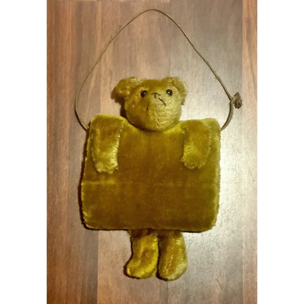 Vintage Mohair Child Teddy Bear Brown Hand Muff 11" Tall Joint Head Antique OOAK - Picture 10 of 10